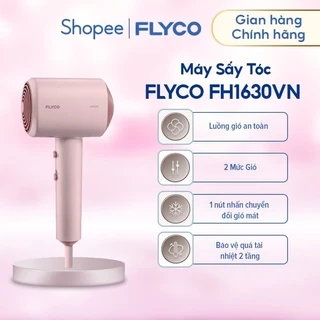 Máy Sấy Tóc Ion Âm Flyco FH1630VN Công Suất Lớn 1600W Sấy Nóng và Mát Bảo Vệ Tóc - Chính Hãng