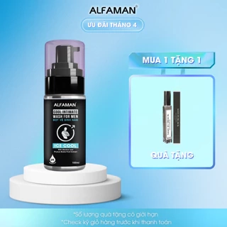 Bọt Vệ Sinh Nam ALFAMAN Intimate Wash For Men Ice Cool Bạc Hà Giúp Làm Sạch, Mát Lạnh, Tạo Bọt Mịn 100ml