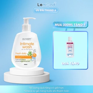 Dung dịch vệ sinh nữ ALFASEPT Intimate wash 300ml - Fresh Daily Chiết xuất trà xanh, dịu nhẹ tươi mát