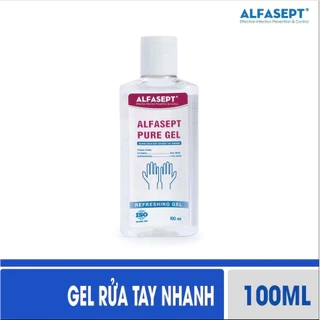 Gel Rửa Tay Khô ALFASEPT Pure Gel Phù Hợp Cho Da Nhạy Cảm, Giúp Diệt Khuẩn, Tăng Cường Dưỡng Ẩm Lọ 100ml