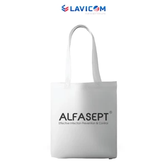 Túi Vải Canvas ALFASEPT Màu Trắng Phù Hợp Đi Học Và Đi Chơi
