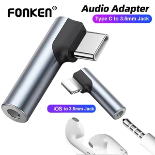 Bộ chuyển đổi âm thanh Fonken iOS sang 3,5mm Loại C sang tai nghe Bộ chuyển đổi giắc cắm Aux cho điện thoại