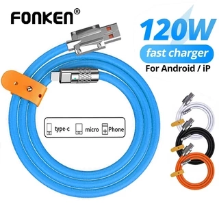Cáp sạc nhanh FONKEN USB type C 120W 6A cho Xiaomi Huawei Samsung