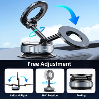 Giá đỡ điện thoại ô tô từ tính Fonken Cốc hút chân không 360° Giá đỡ điện thoại có thể gập lại có thể xoay được Thích hợp cho điện thoại thông minh