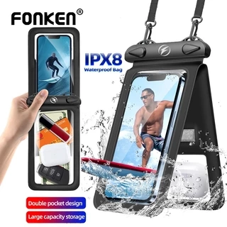 Ốp điện thoại chống nước Fonken Túi đôi IPX8 cho thẻ ví đựng đồ bơi