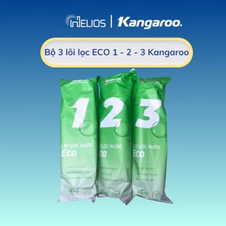 Bộ 3 lõi lọc nước dùng Kangaroo Eco 123 dùng cho máy lọc nước có 3 cốc lọc 10inch- Hàng chính hãng