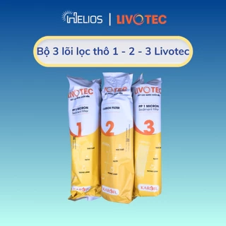 Bộ 3 lõi lọc thô Karofi Livotec dùng cho máy lọc nước RO có 3 cốc lọc 10inch- CHÍNH HÃNG