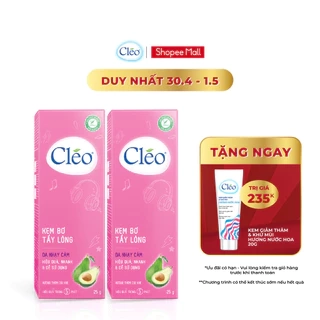 Combo 02 Kem Tẩy Lông Cho Da Nhạy Cảm Cleo Avocado Hair Removal Cream 50g/ tuýp