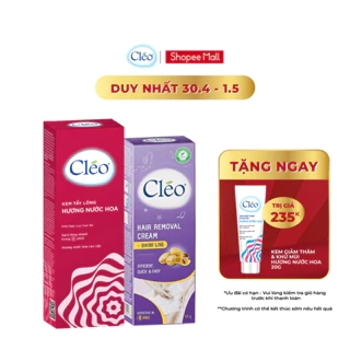 Combo Kem Tẩy Lông Đa Vùng Cleo Hương Nước Hoa 70g và Kem Tẩy Lông Vùng Viền Bikini 50g