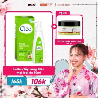 Kem bơ tẩy lông Cléo Lotion dạng sữa cho mọi loại da - sạch lông sáng mịn trong 4 phút 90ML