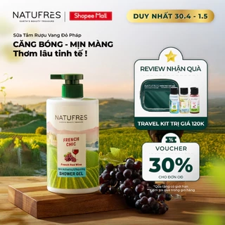 Sữa tắm NATUFRÈS French Chic Chiết Xuất Từ Rượu Vang Đỏ - Dưỡng ẩm & Phục hồi Cho Làn Da, Ngăn Ngừa Lão Hoá 250ml,450ml