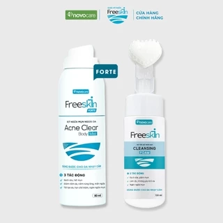 Combo Xịt mụn Freeskin Acne Clear Body Mist 80ml & Bọt rửa mặt ngừa mụn Freeskin Cleansing Foam 120ml