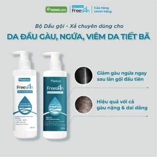 Dầu gội sạch gàu hết ngứa & dầu xả dưỡng tóc Novocare - Freeskin 220ml-220ml