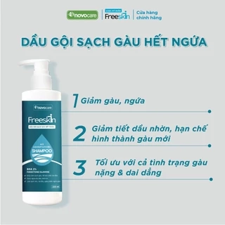 Dầu gội sạch gàu hết ngứa Novocare - Freeskin Anti - Dandruff & Itching 220ml