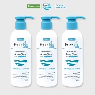 Gel tắm ngừa mụn Novocare - Freeskin ngăn ngừa viêm nang lông loại bỏ yếu tố gây ra mụn viêm, dùng cho da nhạy cảm 250ml