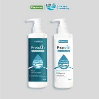 Dầu gội sạch gàu hết ngứa & dầu xả dưỡng tóc Novocare - Freeskin dùng cho tóc gàu, ngứa, viêm da tiết bã 220ml
