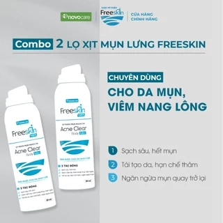 Set 2 Xịt mụn Freeskin Acne Clear Body Mist 80ml
