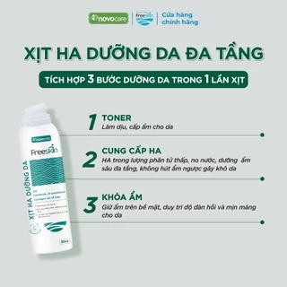 Xịt HA dưỡng da đa tầng Freeskin tích hợp 3 bước Toner, cung cấp HA và Khoá ẩm 80ml