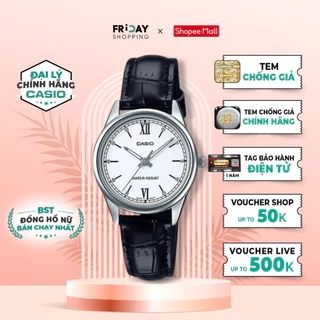 Đồng Hồ Casio Nữ LTP-V005L-7B2UDF Mặt Tròn Dây Da Thời Trang Chính Hãng