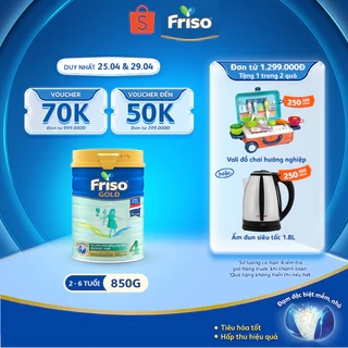 Sữa Bột Friso Gold 4 850g (Dành Cho Trẻ Từ 2 - 6 Tuổi)