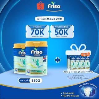 Combo 2 Lon Sữa Bột Friso Gold 4 850g/lon (Dành Cho Trẻ Từ 2 - 6 Tuổi)