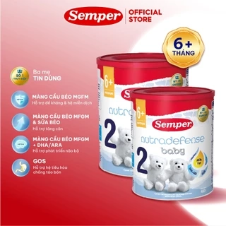 Combo 2 Sữa bột giúp bé tăng cân,dễ tiêu hóa, tăng đề kháng, phát triển trí não Semper Nutradefense Baby 2 400g/hộp