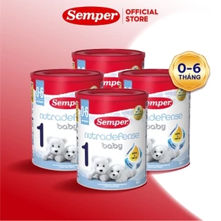 Combo 4 Sữa bột giúp bé tăng cân,dễ tiêu hóa, tăng đề kháng, phát triển trí não Semper Nutradefense Baby 1 400g