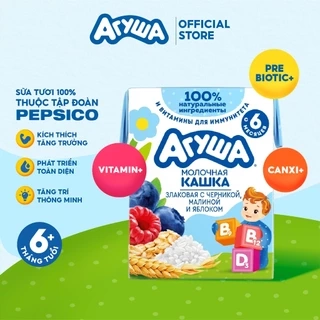 Sữa ăn dặm tăng đề kháng, tăng cân ngũ cốc vị việt quất, mâm xôi và táo Agusha 200ml
