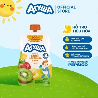 Trái cây nghiền vị táo, chuối, dâu tây và kiwi Agusha 90g dành cho bé từ 8 tháng trở lên