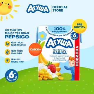 Sữa ngày ăn dặm tăng cân giúp bé phát triển trí não và chiều cao ngũ cốc vị dâu chuối Agusha 200ml