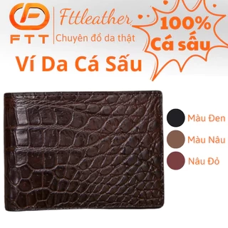 Ví da cá sấu mini 9x11 FTT Leather da cá sấu cao cấp 3 màu