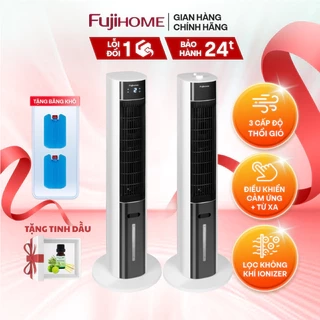 Quạt tháp hơi nước lọc không khí FUJIHOME Màn led hiển thị, điều khiển từ xa, bảo hành 24 tháng