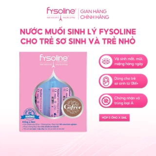 Nước muối sinh lý Pháp Fysoline vệ sinh mắt, mũi, miệng cho bé hộp 5 ống x 5ml