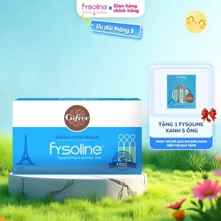 Nước muối ưu trương FYSOLINE hỗ trợ viêm mũi, nghẹt mũi cho bé (Hộp xanh 20 ống x 5ml)