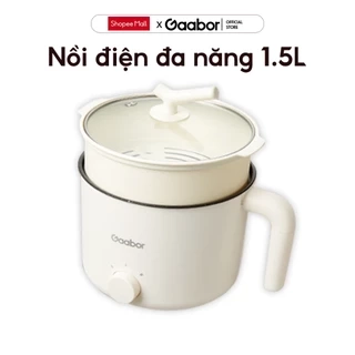 Gaabor GR-N15A Nồi lẩu điện mini đa năng 1.5L công suất 600W dùng nấu mì,xào, hầm siêu tiện lợi tặng kèm lồng hấp