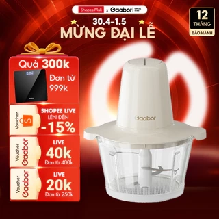 Máy xay thịt đa năng Gaabor MG-15M01A/02A công suất 300W cối thủy tinh dao 4 lưỡi xay ăn dặm nhuyễn