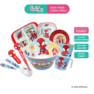 Dụng Cụ Ăn Dặm Hình Người Nhện Spiderman Tô, Cốc, Muỗng, Thìa, Đũa, Đĩa, Khay Ăn Cơm ( Chất Liệu Nhựa Melamine )