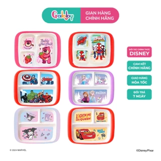 Khay Ăn Cơm Cho Bé Gabby Hình Nhân Vật Disney Đáng Yêu 3 Ngăn, Khay Ăn Dặm Cho Bé Chất Liệu Nhựa Melamine Cao Cấp