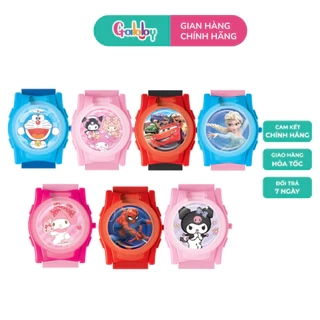 Đồng Hồ Trẻ Em Mặt Xoay 360° Các Nhân Vật Hoạt Hình SpiderMan, Kuromi, Melody, Frozen, Doraemon