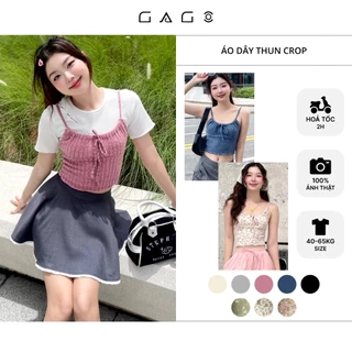 Áo Croptop 2 Dây Thun Rút Kiểu Dáng Thời Trang Hàn Quốc Nhiều Màu GAGO Brand GA4120