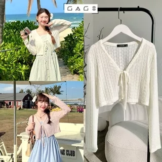 Áo khoác cardigan thun ren GAGO nữ dáng croptop, áo khoác nữ nhẹ mùa hè phong cách dạo phố tiểu thư GA4767
