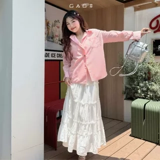 Áo Sơ Mi Oversize Thời Trang Nữ Thân Lệch Tay Dài Gago GA4756