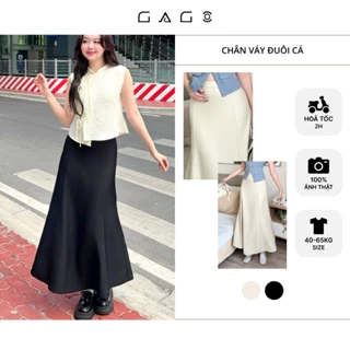 Chân váy đuôi cá dáng dài GAGO Brand dây kéo sau tôn dáng thướt tha mềm mại GO4973
