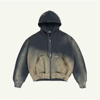 TRASH FULLZIP HOODIE BLUE / Áo hoodie vải jeans / GAMBLE WORLDWIDE