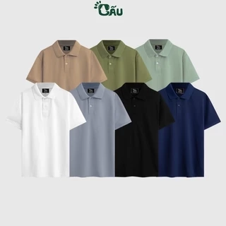 Áo thun nam POLO GẤU 194 Trơn Unisex vải cá sấu Poly co dãn 4 chiều dày dặn form gerular fit - PL PP13