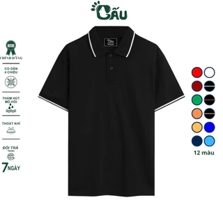 Áo thun Polo GẤU 194 vải cá sấu mè thoáng mát, co dãn 4 chiều, sang trọng lịch lãm, form gerular fit - PL 1 Sọc