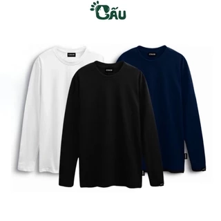 Áo thun tay dài Gấu 194 vải coton dày dặn, mềm mịn, co dãn - form regular Unisex - Trơn TD
