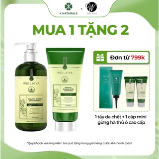 Bộ gội xả gừng Vân Nam cao cấp Weilaiya Luxury x2 hỗ trợ mọc tóc, giảm gãy rụng chống lão hóa da đầu