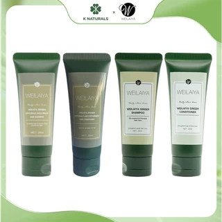Combo dùng thử gội và xả gừng Weilaiya chính hãng 20ml hỗ trợ mọc tóc giảm gãy rụng