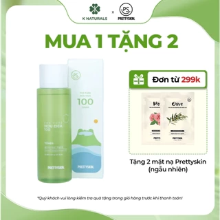 Nước hoa hồng rau má PrettySkin The Pure Jeju Cica 100 cân bằng độ PH se khít lỗ chân lông 250ml